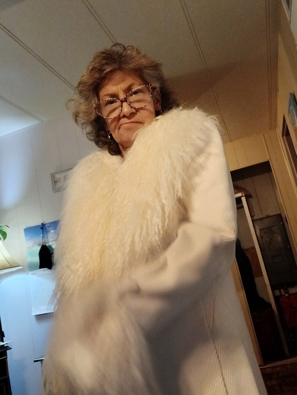 WinterWhite Wool And cashmere, trimmed Coat